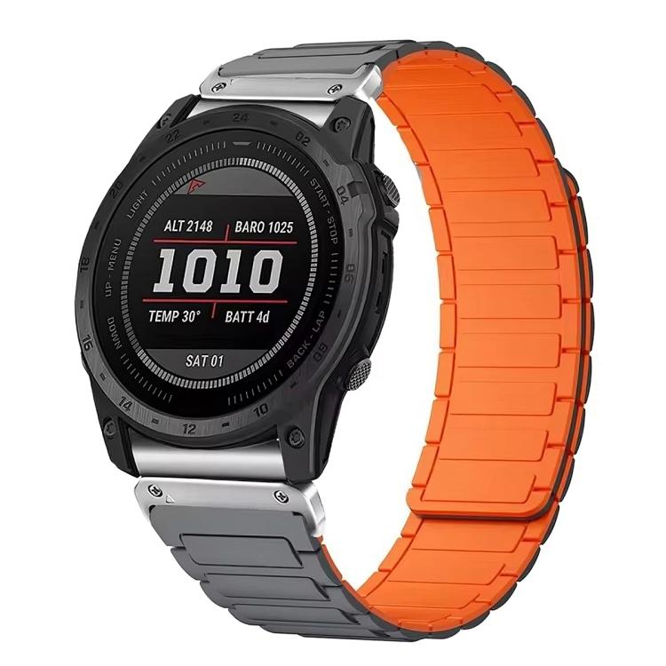 Cinturino per orologio magnetico in silicone con tre perline, For Garmin 26mm, For Garmin 22mm