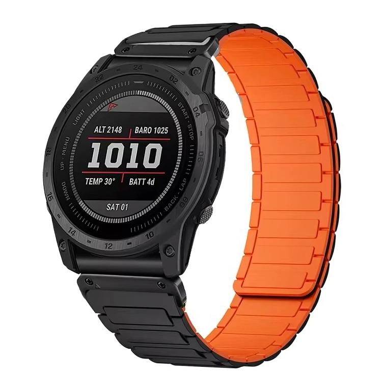 Cinturino per orologio magnetico in silicone con tre perline, For Garmin 20mm