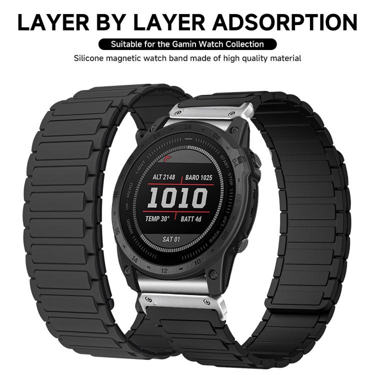 Cinturino per orologio magnetico in silicone con tre perline, For Garmin 20mm