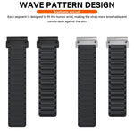 Cinturino per orologio magnetico in silicone con tre perline, For Garmin 26mm, For Garmin 22mm
