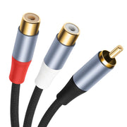8004MFF RCA Male to 2 RCA Female Y-shaped Splitter Audio Cable, 8004MFF