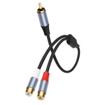 8004MFF RCA Male to 2 RCA Female Y-shaped Splitter Audio Cable, 8004MFF