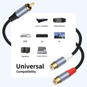 8004MFF RCA Male to 2 RCA Female Y-shaped Splitter Audio Cable, 8004MFF