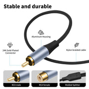 8004MFF RCA Male to 2 RCA Female Y-shaped Splitter Audio Cable, 8004MFF