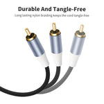 8004MFF RCA Male to 2 RCA Female Y-shaped Splitter Audio Cable, 8004MFF