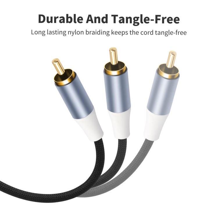 8004MFF RCA Male to 2 RCA Female Y-shaped Splitter Audio Cable, 8004MFF