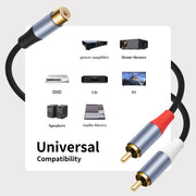 8004MMF RCA Female to 2 RCA Male Y-shaped Splitter Audio Cable, 8004MMF