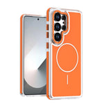 Custodia magnetica per telefono in TPU bicolore vivace + acrilico, For Samsung Galaxy S24 Ultra 5G