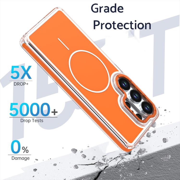 Custodia magnetica per telefono in TPU bicolore vivace + acrilico, For Samsung Galaxy S24 Ultra 5G