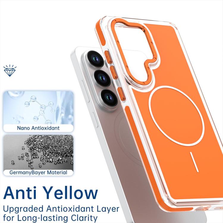 Custodia magnetica per telefono in TPU bicolore vivace + acrilico, For Samsung Galaxy S24 Ultra 5G