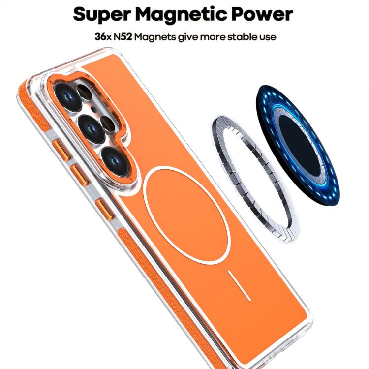 Custodia magnetica per telefono in TPU bicolore vivace + acrilico, For Samsung Galaxy S24 Ultra 5G