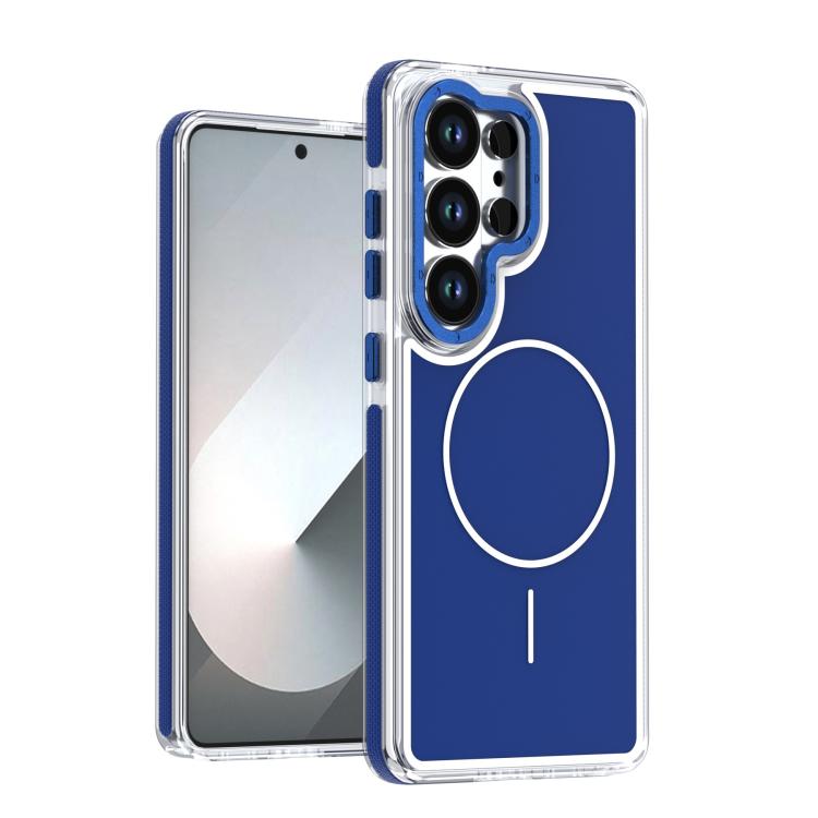 Custodia magnetica per telefono in TPU bicolore vivace + acrilico, For Samsung Galaxy S24 Ultra 5G