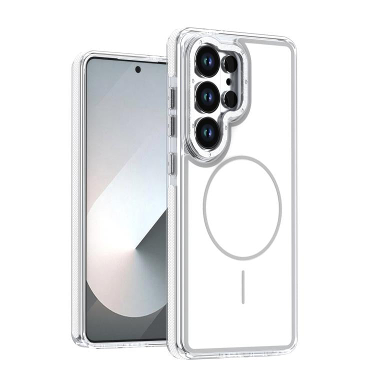 Custodia magnetica per telefono in TPU bicolore vivace + acrilico, For Samsung Galaxy S24 Ultra 5G