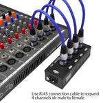 Splitter/Espansore a 4 canali XLR maschio-femmina, scatola di derivazione, estensione Ethernet RJ45
