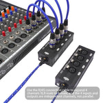 Splitter/Espansore a 4 canali XLR maschio-femmina, scatola di derivazione, estensione Ethernet RJ45