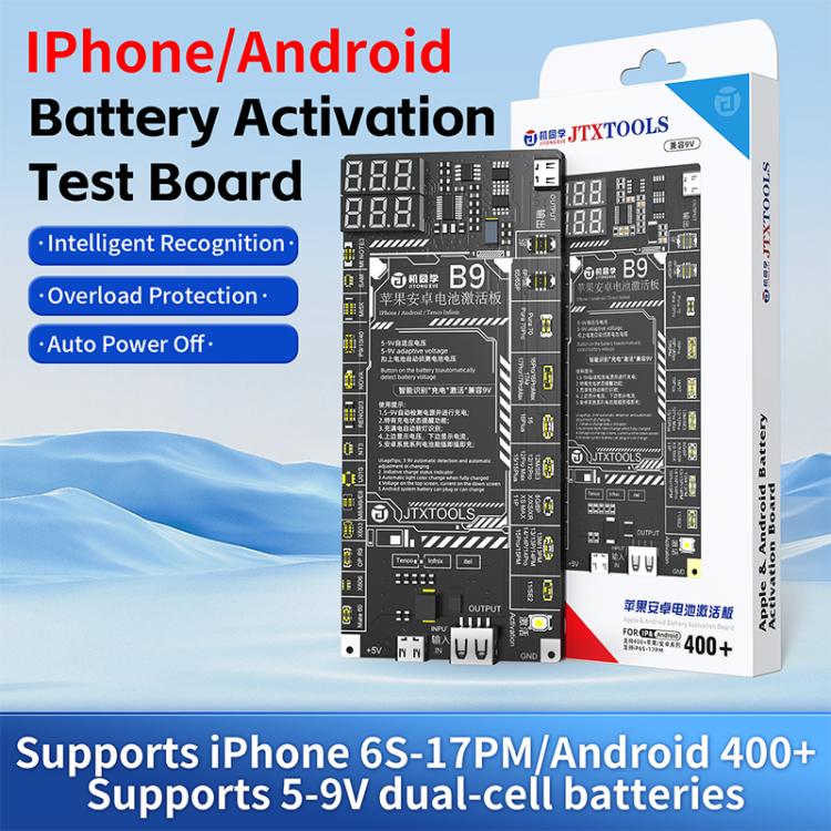 Scheda di attivazione per la ricarica della batteria JTX B9 5-9V per iPhone 6S-17 Pro Max (senza 16e) e Android, JTX B9