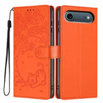 Custodia per telefono in ecopelle con stampa a rilievo di gatto sugli alberi, For iPhone 16 Pro, For iPhone 16 Plus, For iPhone 16
