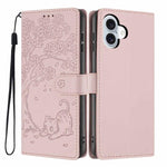 Custodia per telefono in ecopelle con stampa a rilievo di gatto sugli alberi, For iPhone 15 Pro Max, For iPhone 15 Pro, For iPhone 15 Plus