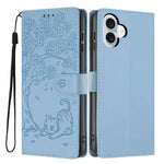 Custodia per telefono in ecopelle con stampa a rilievo di gatto sugli alberi, For iPhone 15 Pro Max, For iPhone 15 Pro, For iPhone 15 Plus