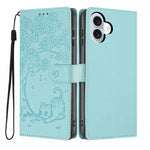 Custodia per telefono in ecopelle con stampa a rilievo di gatto sugli alberi, For iPhone 15 Pro Max, For iPhone 15 Pro, For iPhone 15 Plus