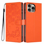 Custodia per telefono in ecopelle con stampa a rilievo di gatto sugli alberi, For iPhone 15 Pro Max, For iPhone 15 Pro, For iPhone 15 Plus