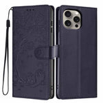 Custodia per telefono in ecopelle con stampa a rilievo di gatto sugli alberi, For iPhone 15, For iPhone 14 Plus, For iPhone 14