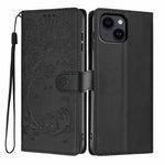 Custodia per telefono in ecopelle con stampa a rilievo di gatto sugli alberi, For iPhone 15, For iPhone 14 Plus, For iPhone 14