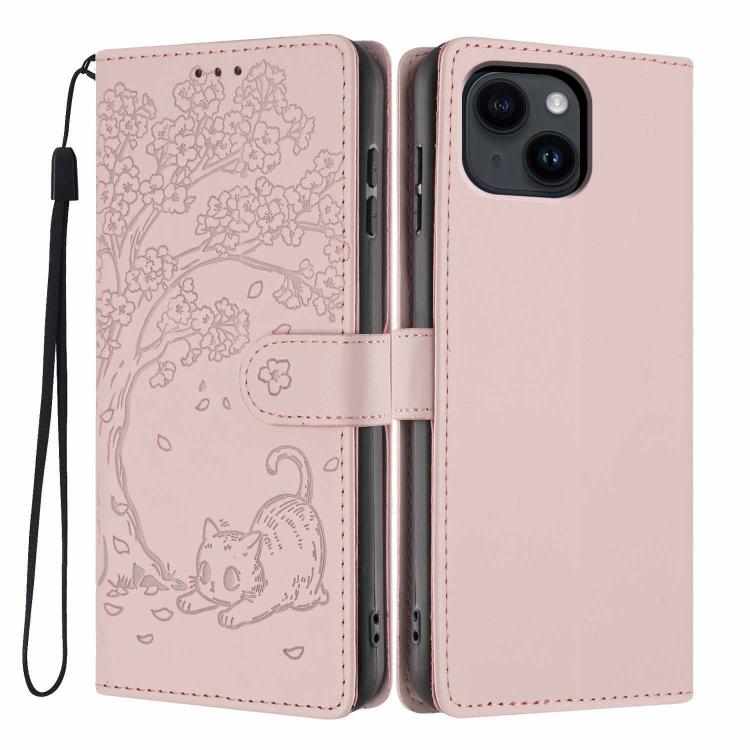 Custodia per telefono in ecopelle con stampa a rilievo di gatto sugli alberi, For iPhone 14 Pro, For iPhone 14 Pro Max, For iPhone 13 Pro Max