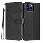 Custodia per telefono in ecopelle con stampa a rilievo di gatto sugli alberi, For iPhone 13 Pro, For iPhone 13, For iPhone 12 Pro Max