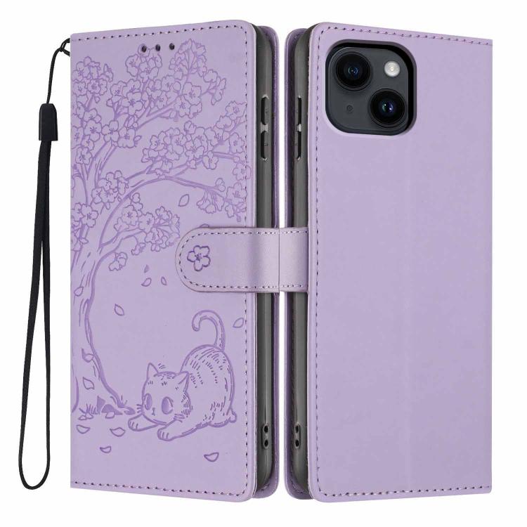 Custodia per telefono in ecopelle con stampa a rilievo di gatto sugli alberi, For iPhone 12 / 12 Pro, For iPhone 11 Pro Max, For iPhone 11