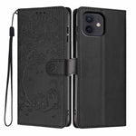 Custodia per telefono in ecopelle con stampa a rilievo di gatto sugli alberi, For iPhone 12 / 12 Pro, For iPhone 11 Pro Max, For iPhone 11