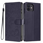 Custodia per telefono in ecopelle con stampa a rilievo di gatto sugli alberi, For iPhone 12 / 12 Pro, For iPhone 11 Pro Max, For iPhone 11