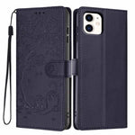 Custodia per telefono in ecopelle con stampa a rilievo di gatto sugli alberi, For iPhone 11 Pro