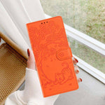 Custodia per telefono in ecopelle con stampa a rilievo di gatto sugli alberi, For iPhone 17e / 16e, For iPhone 17 Pro Max, For iPhone 17 Pro