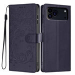 Custodia per telefono in ecopelle con stampa a rilievo di gatto sugli alberi, For iPhone 17e / 16e, For iPhone 17 Pro Max, For iPhone 17 Pro