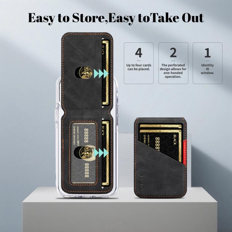 ESEBLE S1 Porta cellulare magnetico con slot per carte RFID e texture in ecopelle vegana in stile retrò