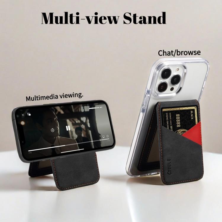 ESEBLE S1 Porta cellulare magnetico con slot per carte RFID e texture in ecopelle vegana in stile retrò