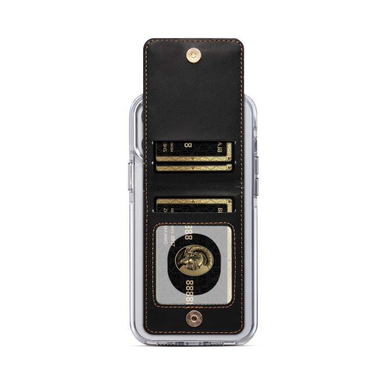 ESEBLE Porta carte RFID pieghevole con texture romboidale e adesivo per cellulari