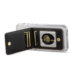 ESEBLE Porta carte RFID pieghevole con texture romboidale e adesivo per cellulari