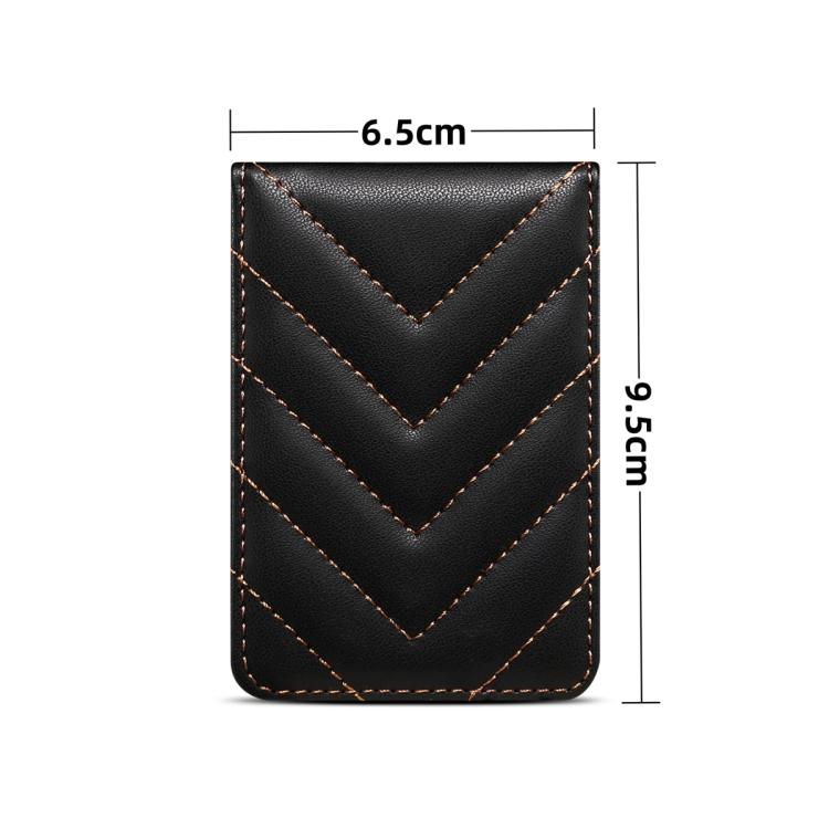 ESEBLE Porta carte RFID pieghevole con texture romboidale e adesivo per cellulari