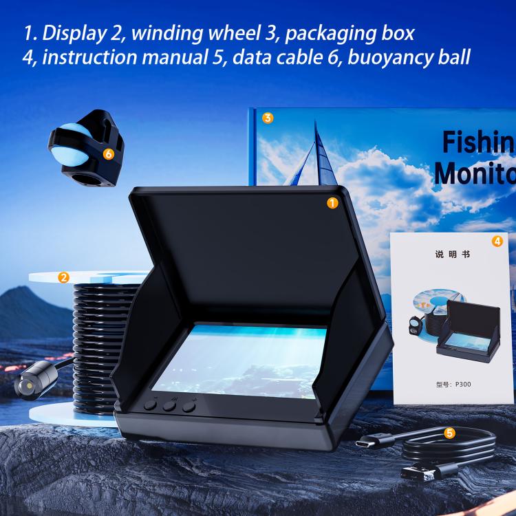 P300 Display da 4,3 pollici Ecoscandaglio HD da 5 MP, 15m, 30m