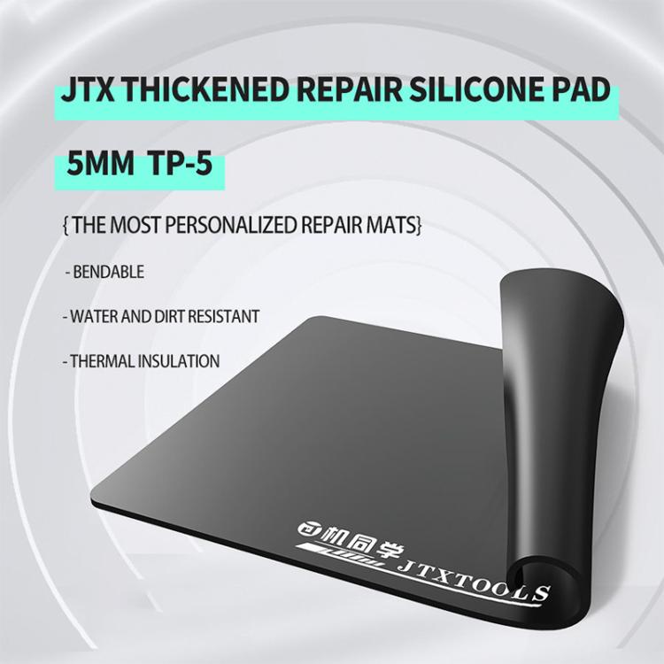 JTX TP-5 Cuscinetto in silicone nero antistatico, antiscivolo, extra spesso, isolante, da 5 mm per riparazioni., JTX TP-5