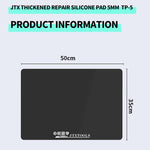 JTX TP-5 Cuscinetto in silicone nero antistatico, antiscivolo, extra spesso, isolante, da 5 mm per riparazioni., JTX TP-5