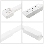 Prolunga presa elettrica UK con 3 AC e USB Type-C