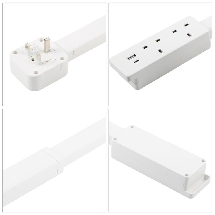 Prolunga presa elettrica UK con 3 AC e USB Type-C