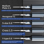 Cacciavite di precisione 2D JTX JT-87 antiscivolo in acciaio S2 super duro, Y 0.6, T2, 1.5, 0.8, 2.5, 5 in 1 Set