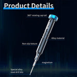 Cacciavite di precisione 2D JTX JT-87 antiscivolo in acciaio S2 super duro, Y 0.6, T2, 1.5, 0.8, 2.5, 5 in 1 Set