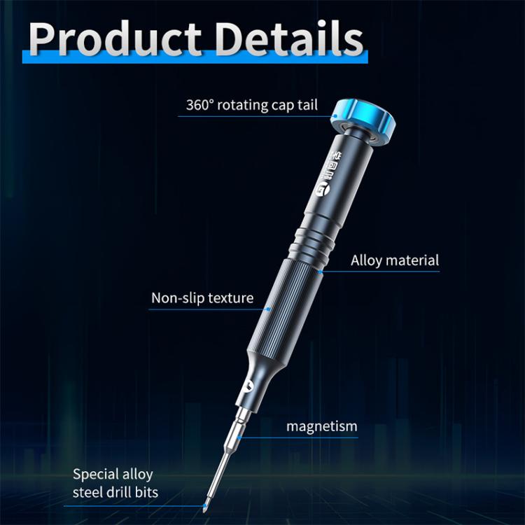 Cacciavite di precisione 2D JTX JT-87 antiscivolo in acciaio S2 super duro, Y 0.6, T2, 1.5, 0.8, 2.5, 5 in 1 Set