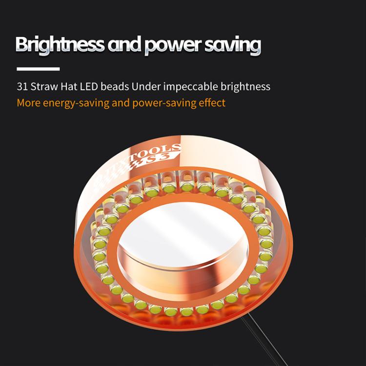 Microscopio JTX S3 in lega di alluminio con 31 LED ad alta luminosità, sorgente luminosa antipolvere., JTX S3