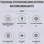 Stazione di rilavorazione per saldatura intelligente a doppia stazione JTX TX1D, EU Plug, US Plug
